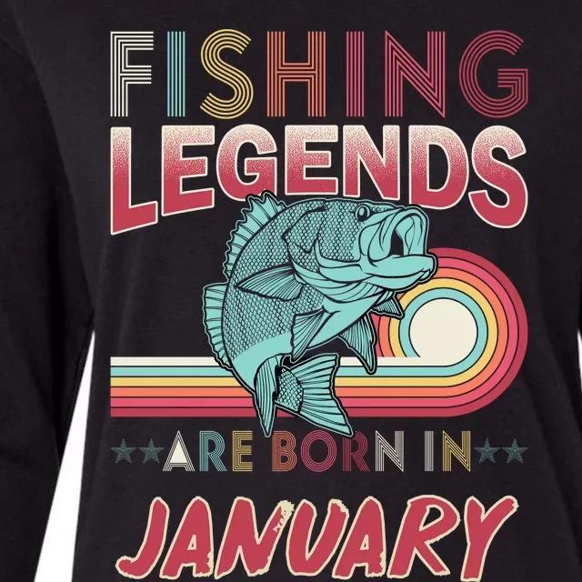 Fishing Legends Are Born In January Womens Cotton Relaxed Long Sleeve T-Shirt