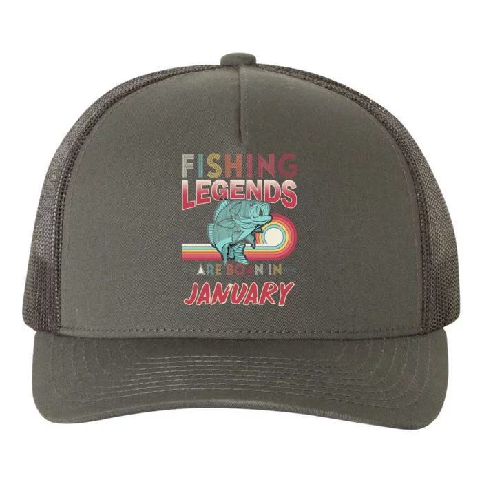 Fishing Legends Are Born In January Yupoong Adult 5-Panel Trucker Hat