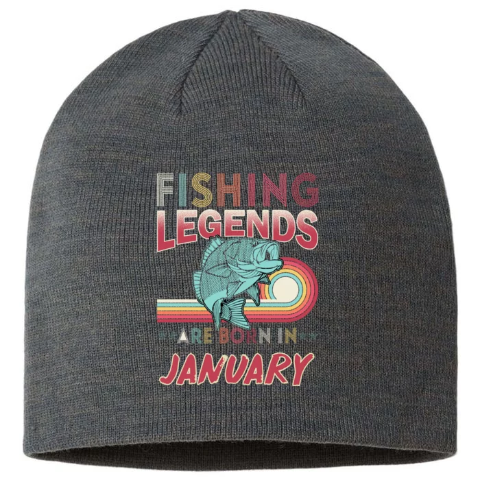 Fishing Legends Are Born In January 8 1/2in Sustainable Knit Beanie