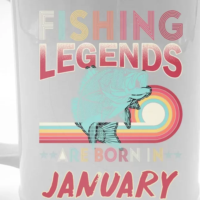 Fishing Legends Are Born In January Front & Back Beer Stein