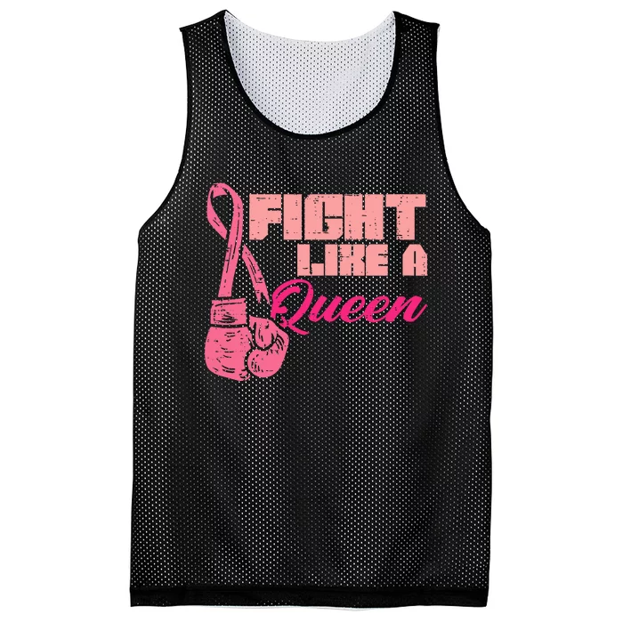 Fight Like A Queen Fighting Breast Cancer Awareness Mesh Reversible Basketball Jersey Tank