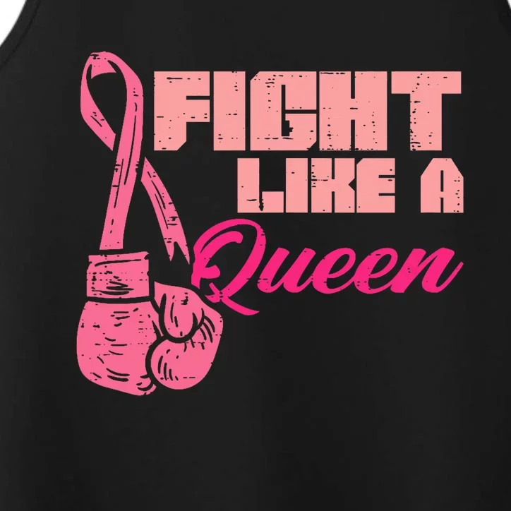 Fight Like A Queen Fighting Breast Cancer Awareness Performance Tank