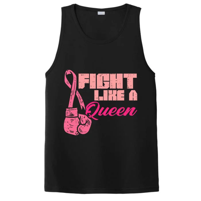 Fight Like A Queen Fighting Breast Cancer Awareness Performance Tank