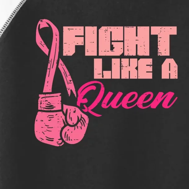 Fight Like A Queen Fighting Breast Cancer Awareness Toddler Fine Jersey T-Shirt