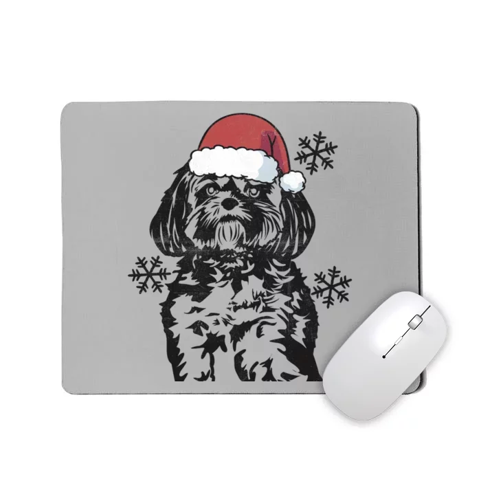 Funny Lhasa Apso Christmas Santa Hat Xmas Mom Dad Cool Gift Mousepad