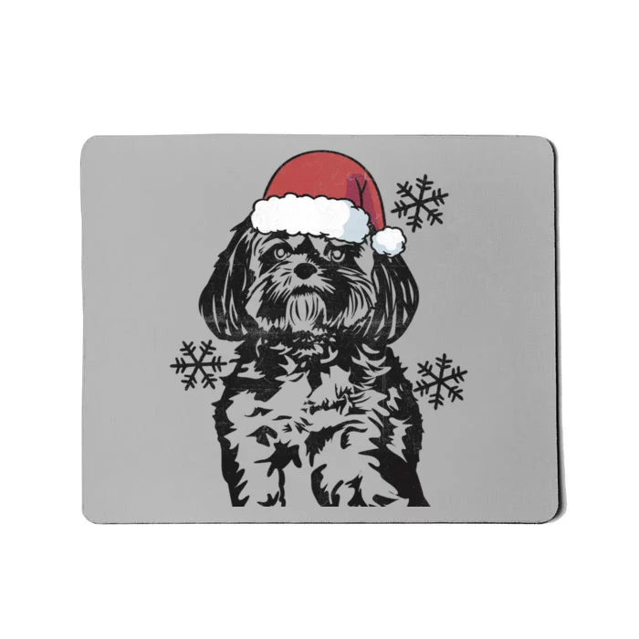 Funny Lhasa Apso Christmas Santa Hat Xmas Mom Dad Cool Gift Mousepad