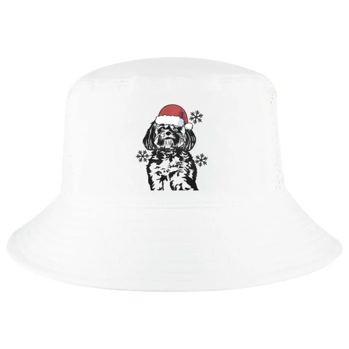 Funny Lhasa Apso Christmas Santa Hat Xmas Mom Dad Cool Gift Cool Comfort Performance Bucket Hat