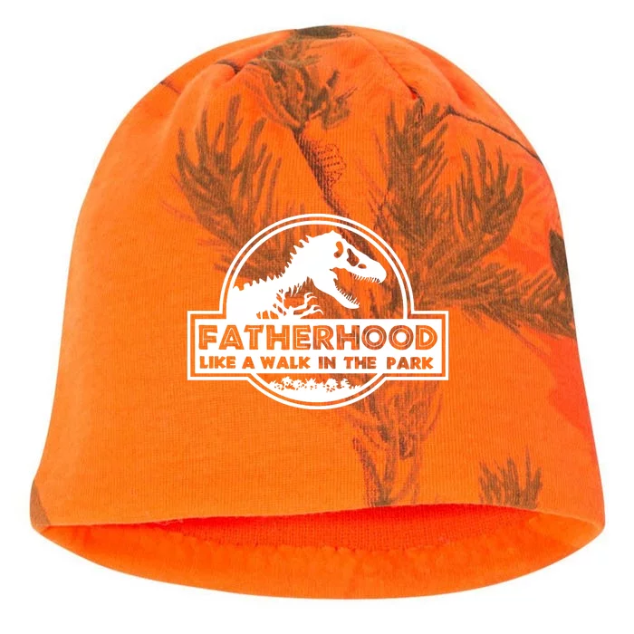 Fatherhood Like A Walk In The Park Dad Dinosaur Kati - Camo Knit Beanie