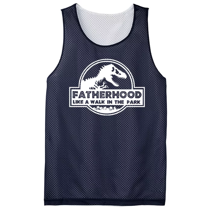 Fatherhood Like A Walk In The Park Dad Dinosaur Mesh Reversible Basketball Jersey Tank