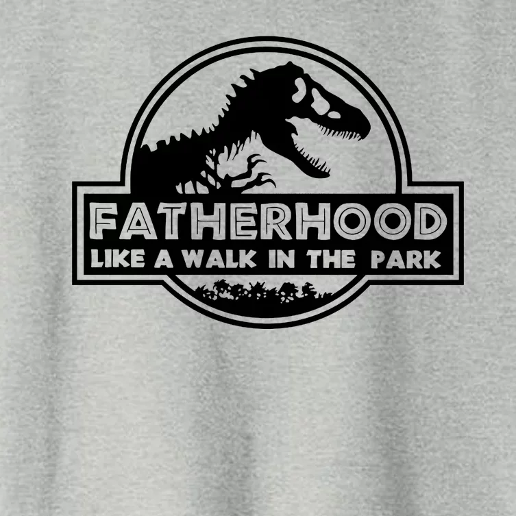 Fatherhood Like A Walk In The Park Dad Dinosaur Women's Crop Top Tee