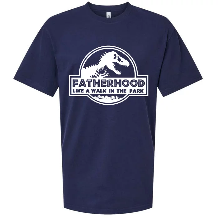 Fatherhood Like A Walk In The Park Dad Dinosaur Sueded Cloud Jersey T-Shirt