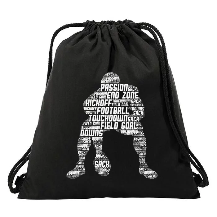 Football Lineman American Football Drawstring Bag