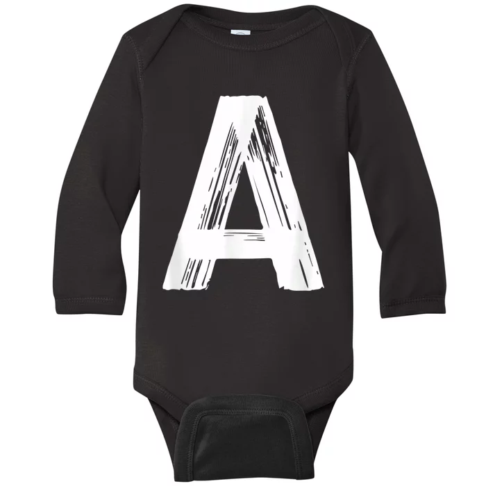 Funny Letter A Halloween Team Groups Costume Matching Baby Long Sleeve Bodysuit