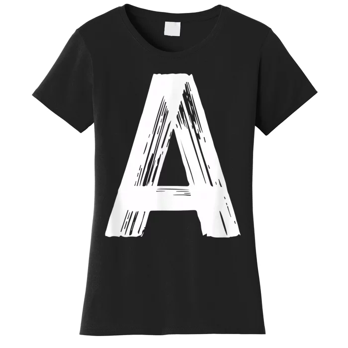 Funny Letter A Halloween Team Groups Costume Matching Women's T-Shirt