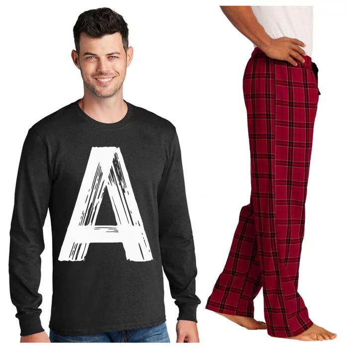 Funny Letter A Halloween Team Groups Costume Matching Long Sleeve Pajama Set