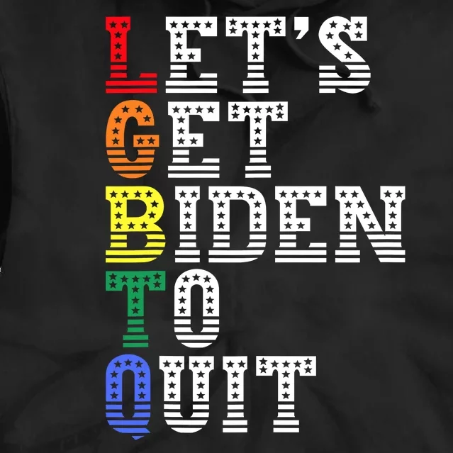 Funny LGBTQ Anti Biden Lets Get Biden To Quite Tie Dye Hoodie