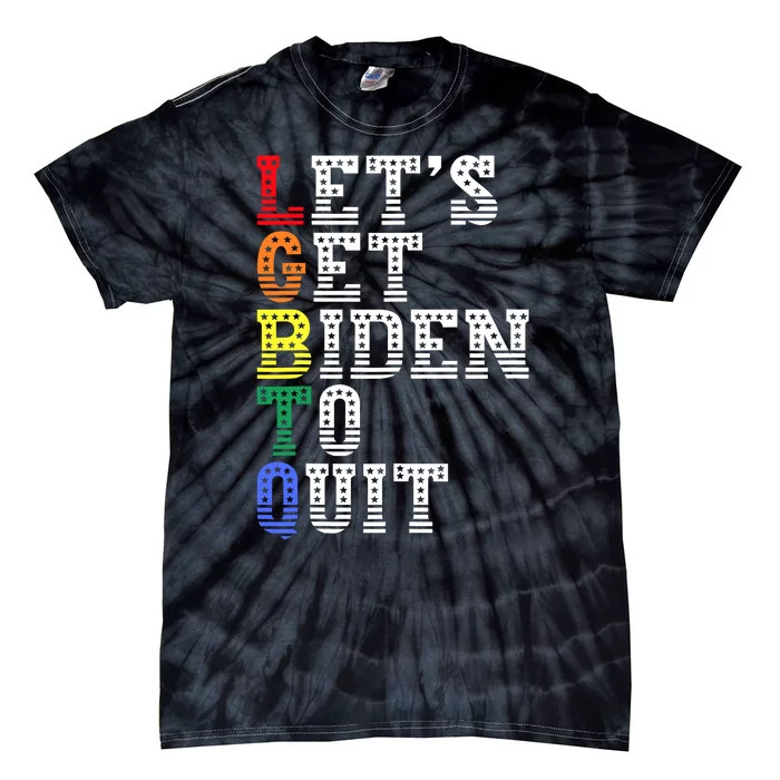 Funny LGBTQ Anti Biden Lets Get Biden To Quite Tie-Dye T-Shirt