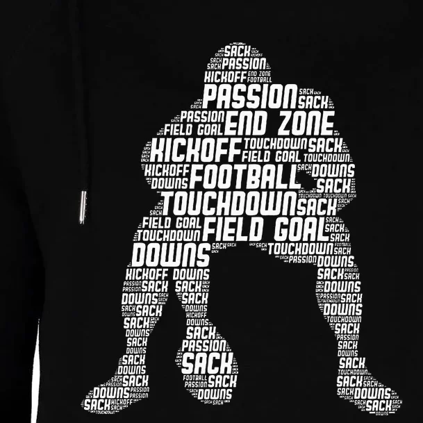 Football Lineman American Football Womens Funnel Neck Pullover Hood