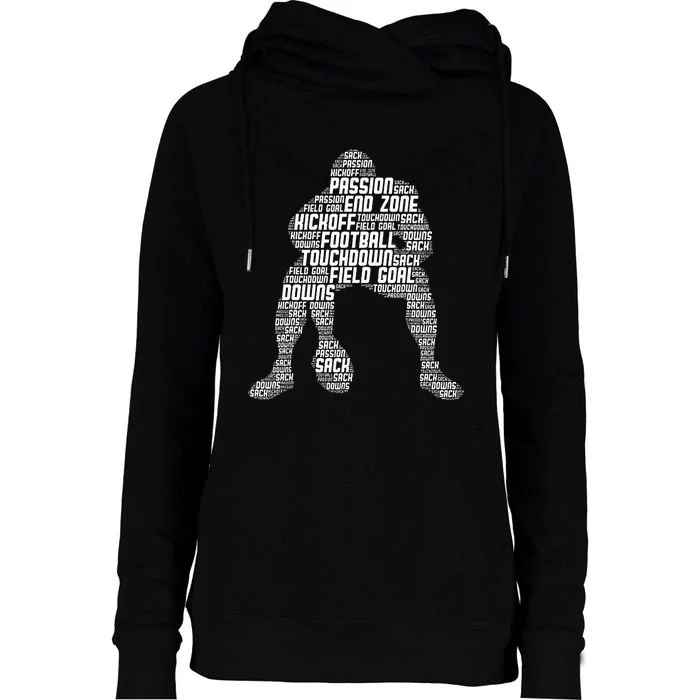 Football Lineman American Football Womens Funnel Neck Pullover Hood