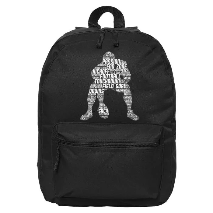 Football Lineman American Football 16 in Basic Backpack