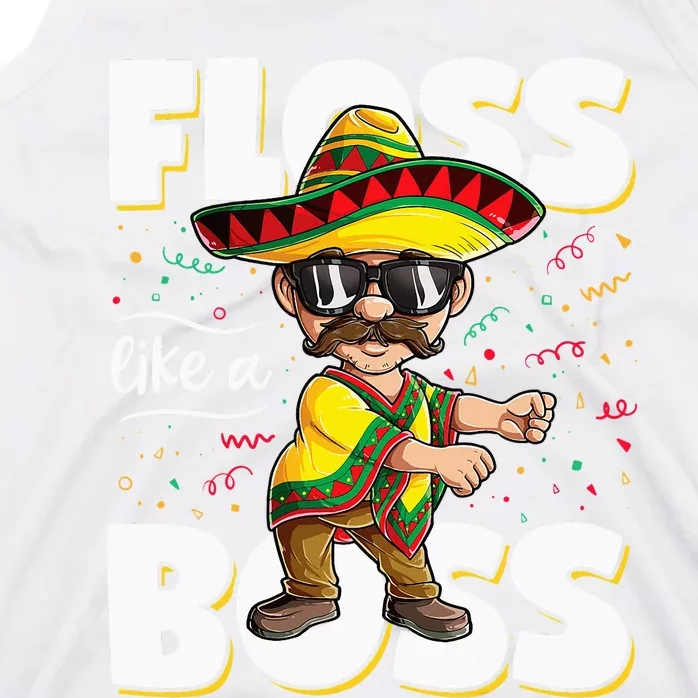 Floss Like A Boss Cinco de Mayo Flossing Mexican Poncho Tank Top