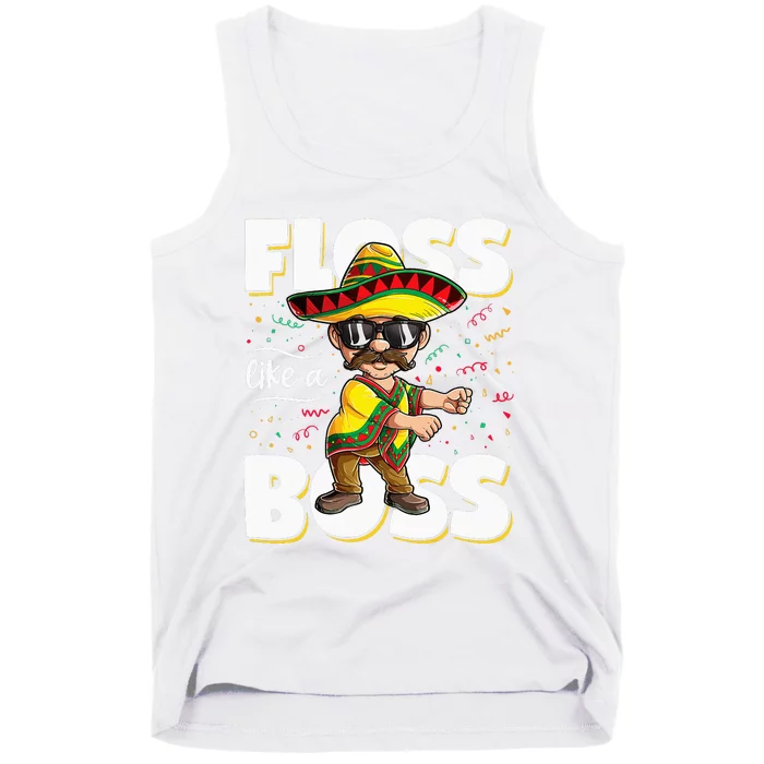 Floss Like A Boss Cinco de Mayo Flossing Mexican Poncho Tank Top