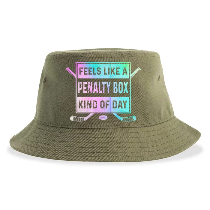 Feels Like A Penalty Box Kind Of Day Ice Hockey Hockey Fans Funny Gift Sustainable Bucket Hat