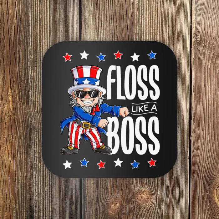 Floss Like a Boss 4th of July Uncle Sam Coaster