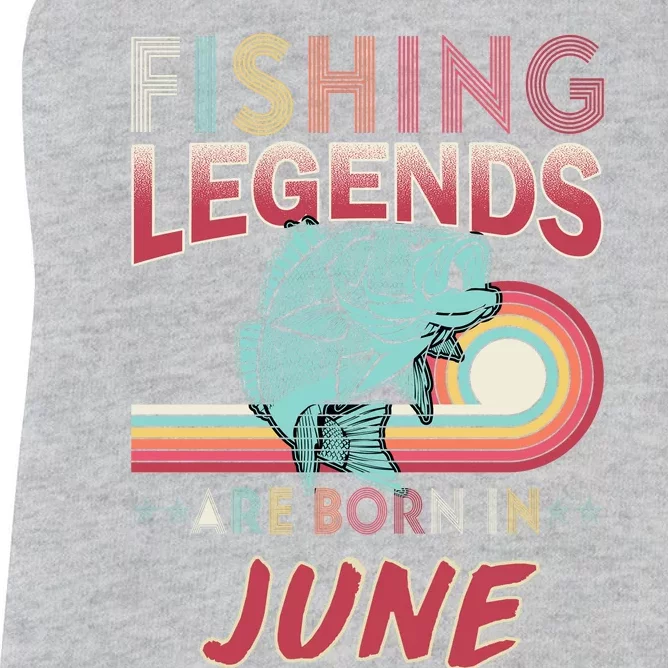 Fishing Legends Are Born In June Women's Racerback Tank