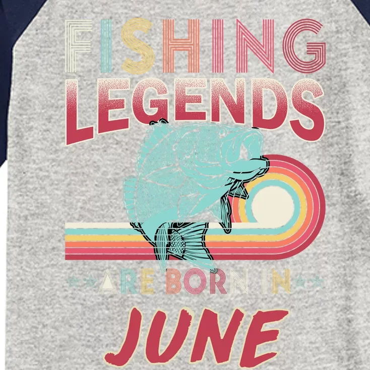 Fishing Legends Are Born In June Kids Colorblock Raglan Jersey