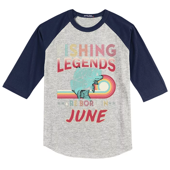 Fishing Legends Are Born In June Kids Colorblock Raglan Jersey