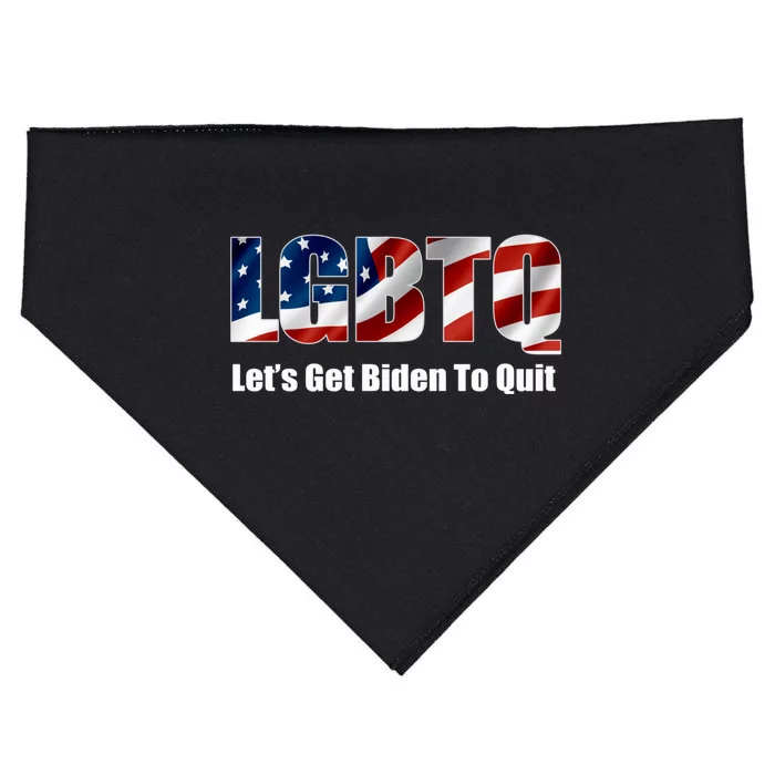 Funny LGBTQ Anti Biden Lets Get Biden To Quite Quote Tee USA-Made Doggie Bandana