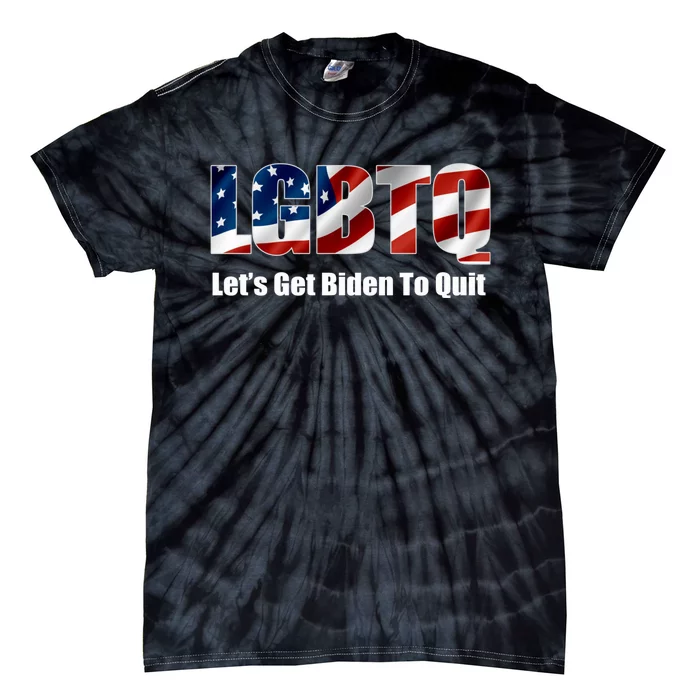 Funny LGBTQ Anti Biden Lets Get Biden To Quite Quote Tee Tie-Dye T-Shirt