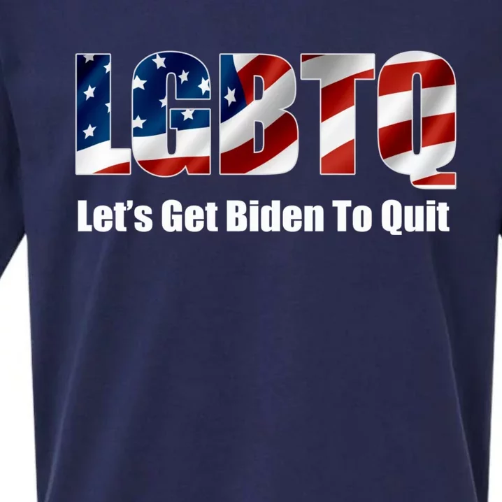 Funny LGBTQ Anti Biden Lets Get Biden To Quite Quote Tee Sueded Cloud Jersey T-Shirt