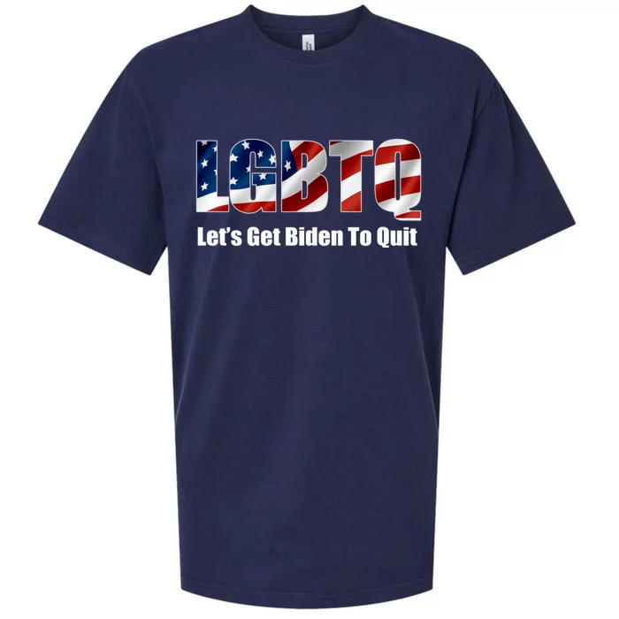 Funny LGBTQ Anti Biden Lets Get Biden To Quite Quote Tee Sueded Cloud Jersey T-Shirt