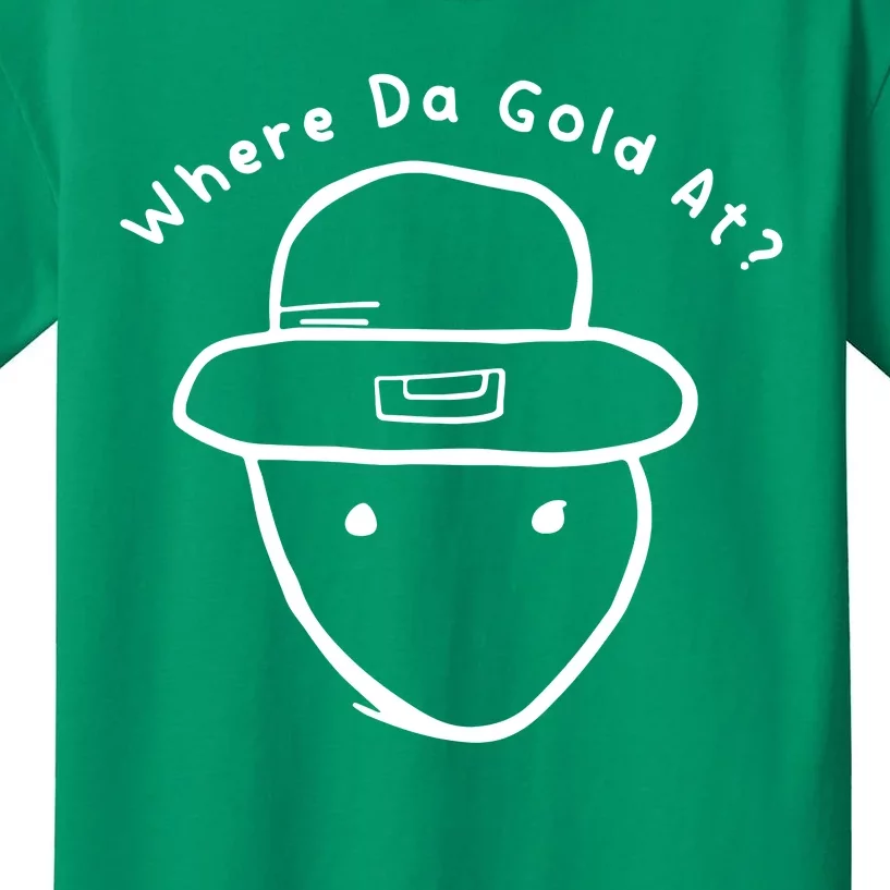 Funny Leprechaun Amateur Sketch Meme St Patricks Day 2024 Kids T-Shirt