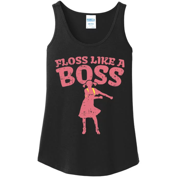 Floss Like A Boss Flossing Dance Girl Pink Ladies Essential Tank