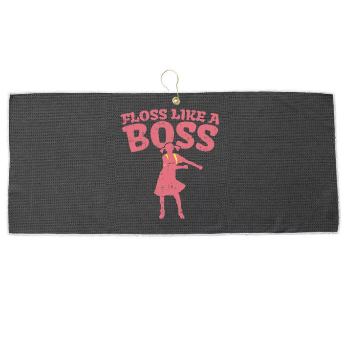 Floss Like A Boss Flossing Dance Girl Pink Large Microfiber Waffle Golf Towel