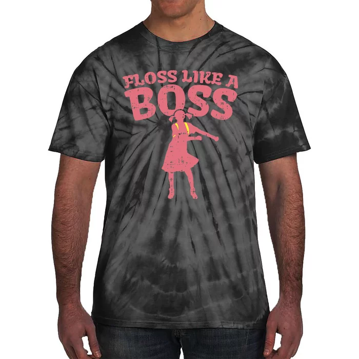 Floss Like A Boss Flossing Dance Girl Pink Tie-Dye T-Shirt