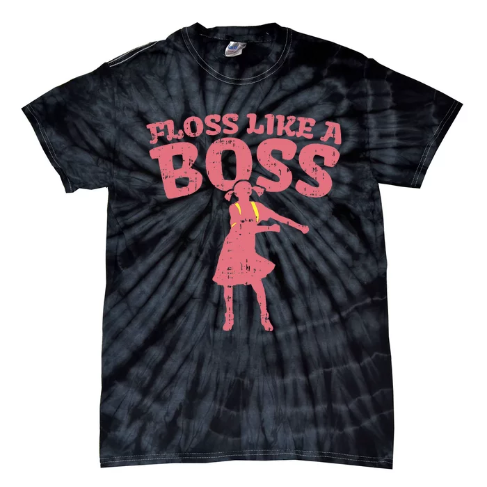 Floss Like A Boss Flossing Dance Girl Pink Tie-Dye T-Shirt