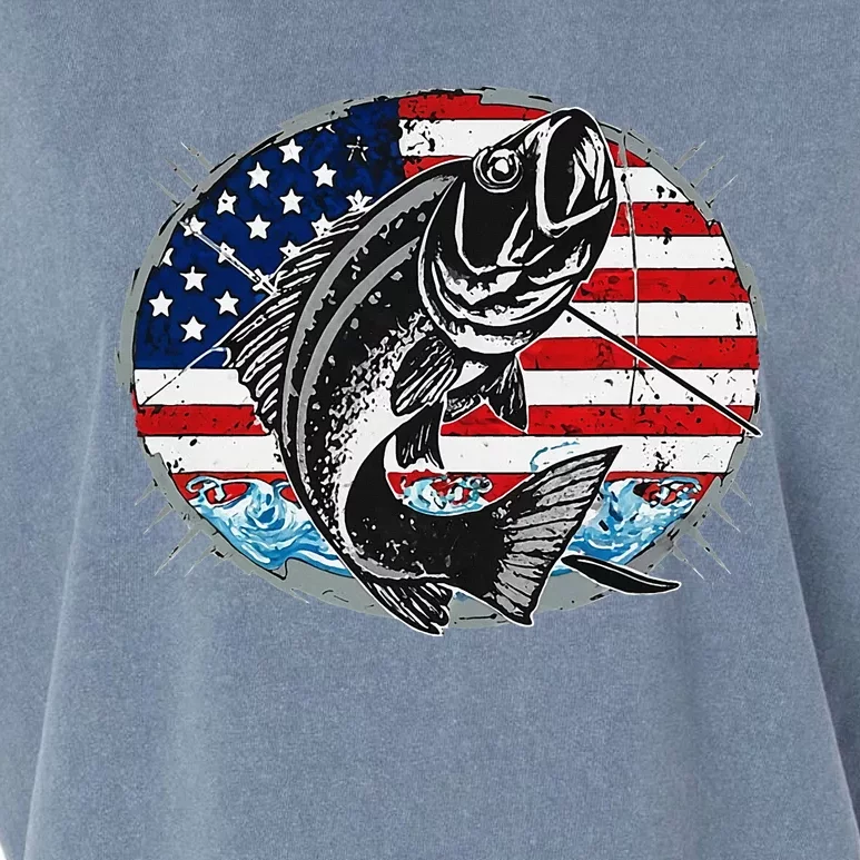 Fishing Lovers + American Flag Garment-Dyed Women's Muscle Tee