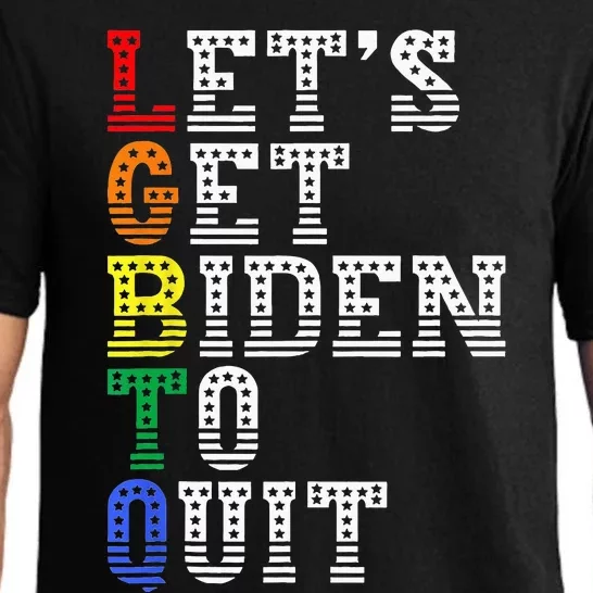 Funny LGBTQ Anti Biden Let's Get Biden To Quite Pajama Set