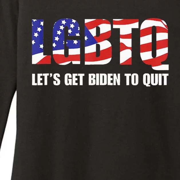 Funny LGBTQ Anti Biden Lets Get Biden To Quite Womens CVC Long Sleeve Shirt