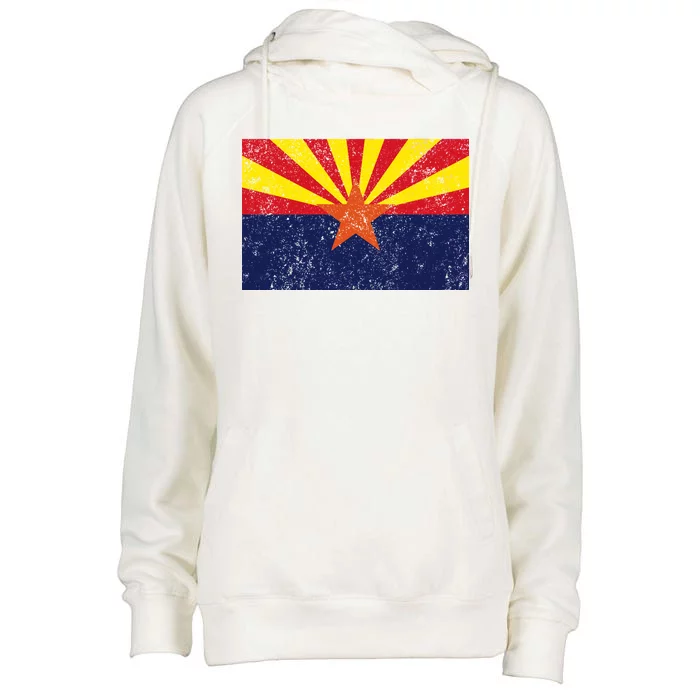 Flag of Arizona Vintage Womens Funnel Neck Pullover Hood