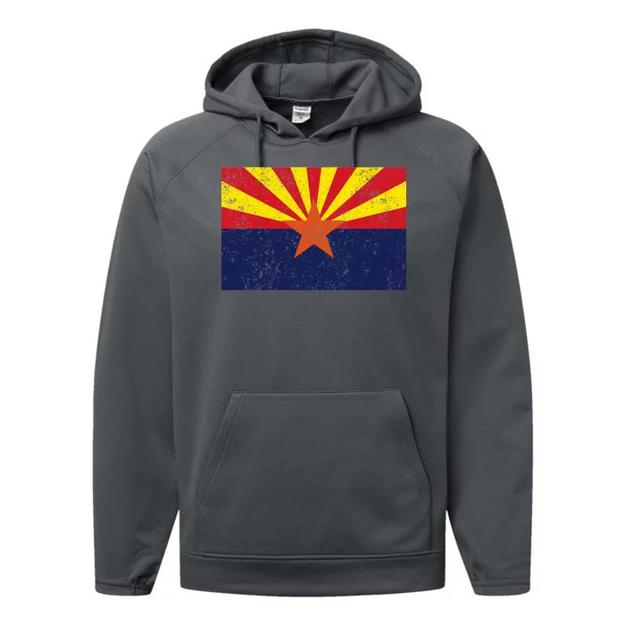 Flag of Arizona Vintage Performance Fleece Hoodie