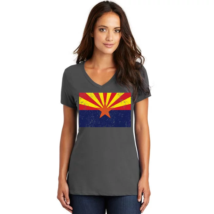 Flag of Arizona Vintage Women's V-Neck T-Shirt