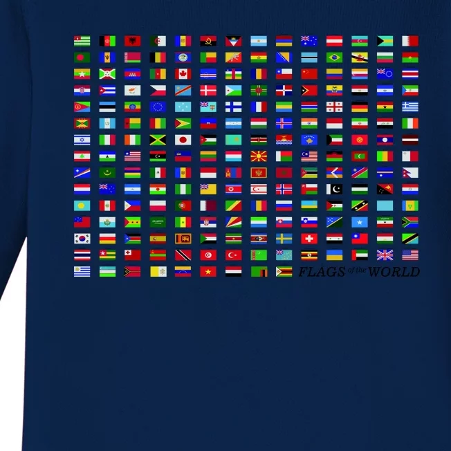 Flags of the World Baby Long Sleeve Bodysuit