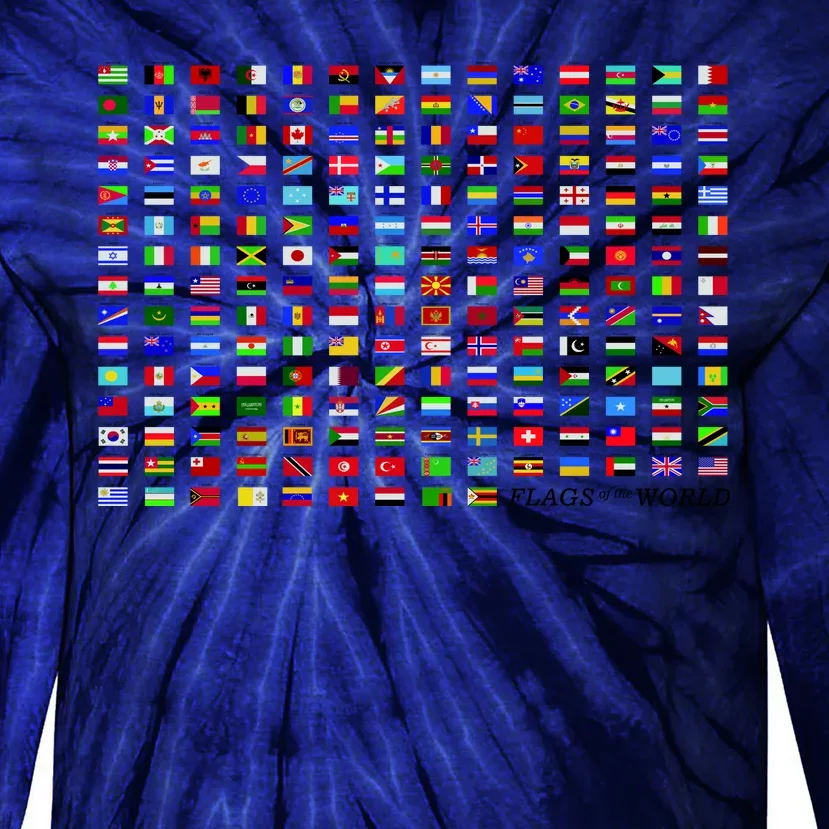 Flags of the World Tie-Dye Long Sleeve Shirt