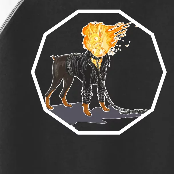 Flaming Ghost Dog On Fire Rider Doggo Toddler Fine Jersey T-Shirt