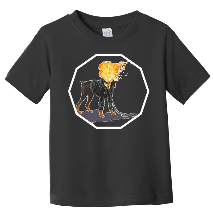 Flaming Ghost Dog On Fire Rider Doggo Toddler T-Shirt